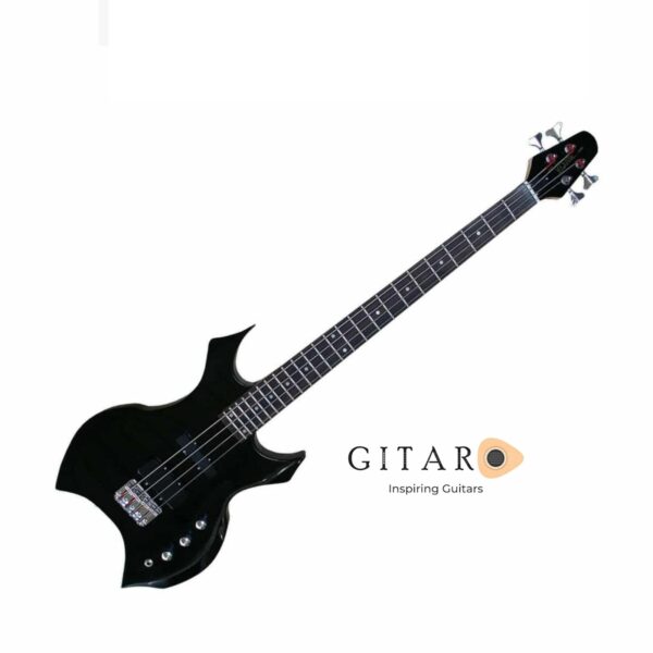 Elektrobass Heavy Metal Style Schwarz Black E Bass Bassgitarre 4 Saiten + Kab